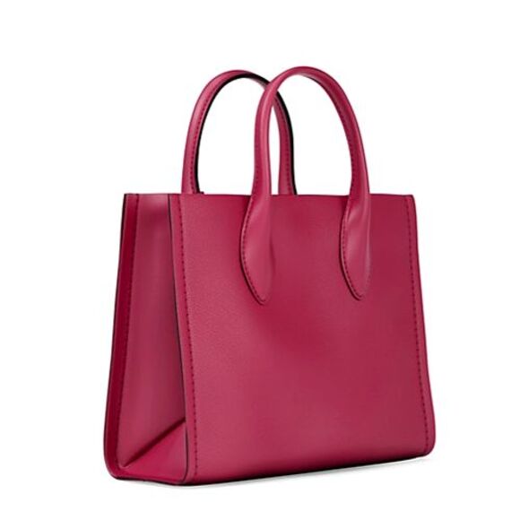 New Michael Kors Mirella Small Shopper Top Zip Crossbody Dark Raspberry - Picture 3 of 5